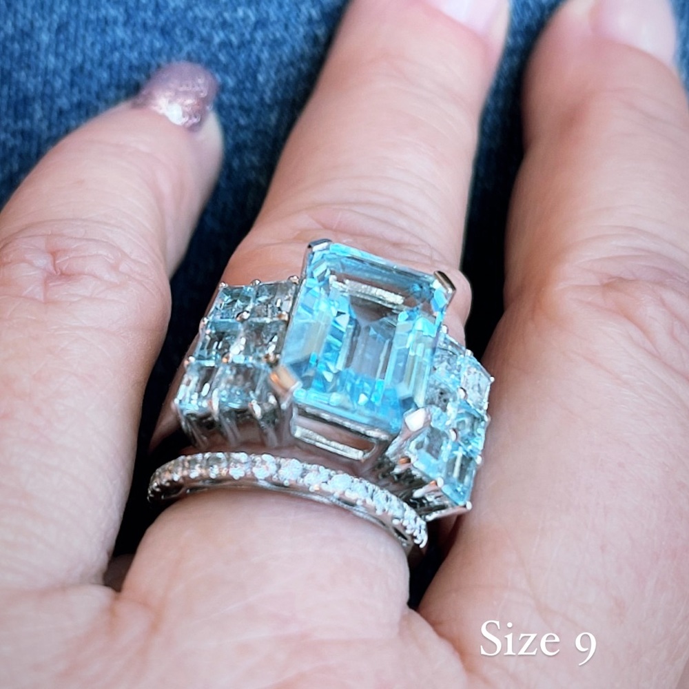 Stunning Emerald Cut Blue Topaz